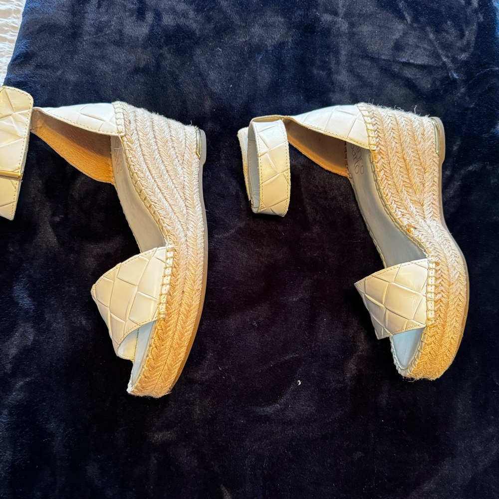 Franco Sorto white espadrille wedge Sandals - Picture 5 of 7